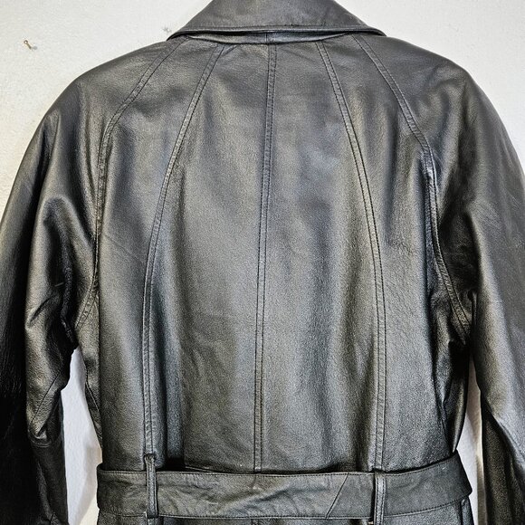 Vintage Gino Quality Leather Three Quarter Length Black Jacket  Y 2K Size L - Picture 5 of 5